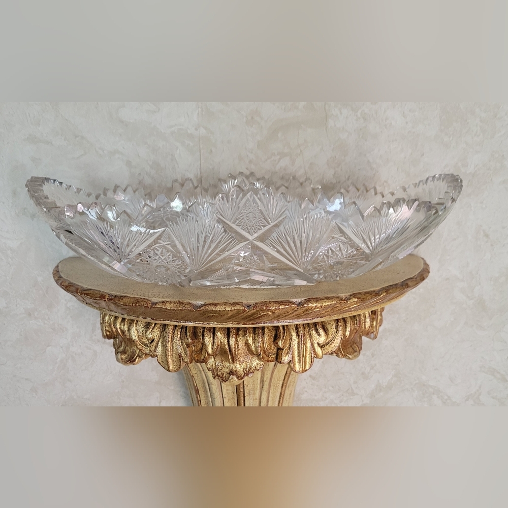 Elegant Vintage Crystal Cut Glass Bowl